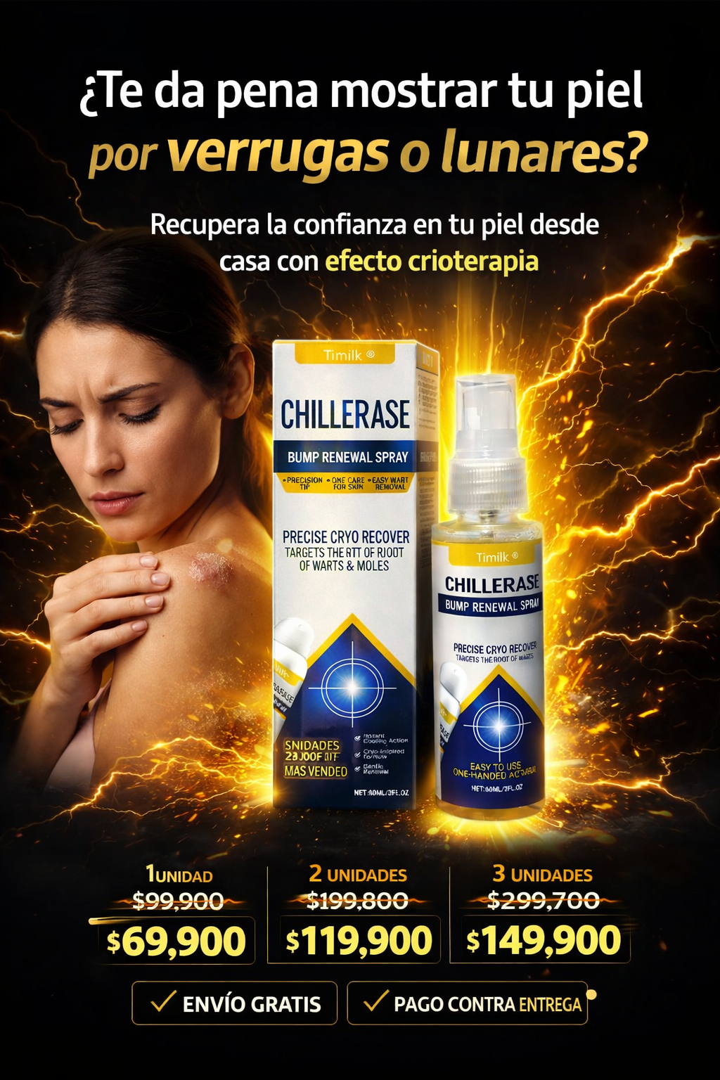 ChillErase PRO | Spray Eliminador de Verrugas